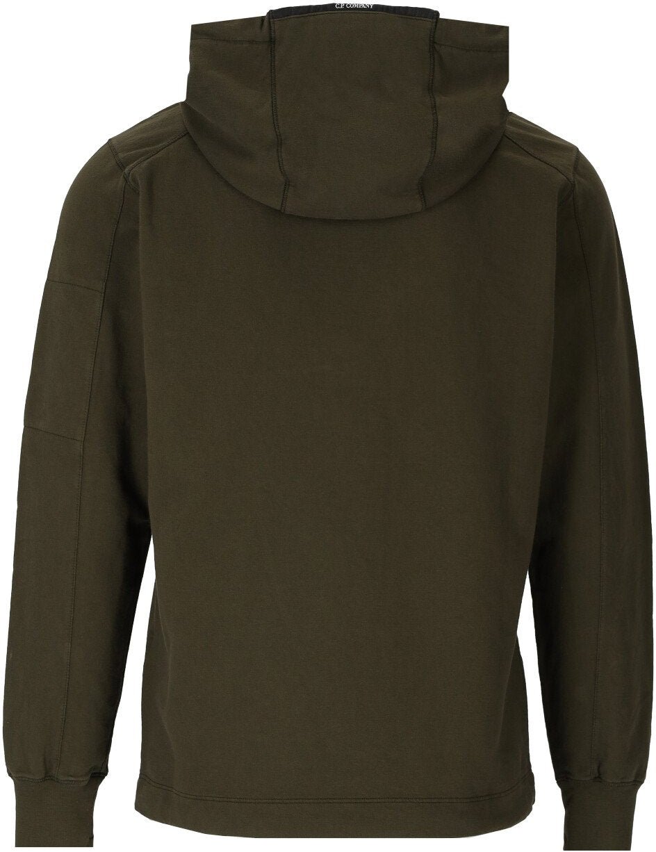 CP Company C.P. COMPANY LIGHT FLEECE MILITARY HOODIE Groen