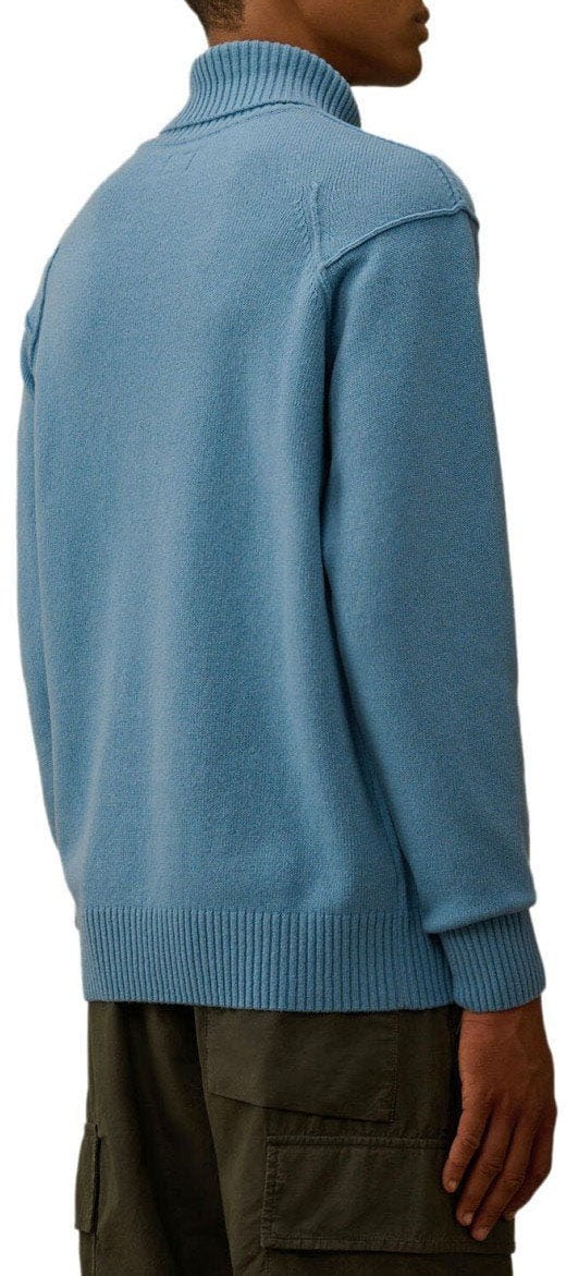 CP Company C.P. COMPANY GRS AEGEAN BLUE TURTLENECK SWEATER Lichtblauw