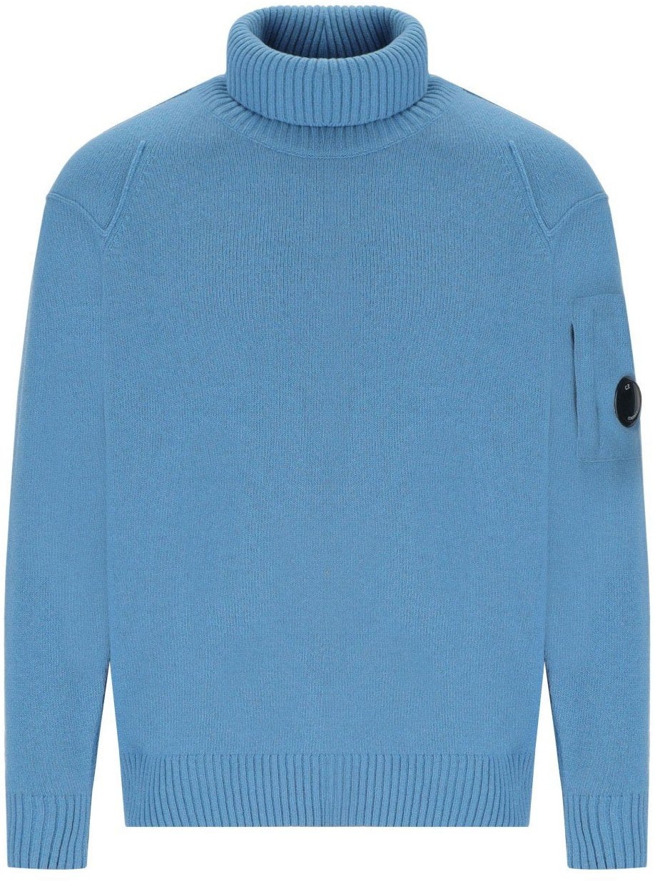 CP Company C.P. COMPANY GRS AEGEAN BLUE TURTLENECK SWEATER Lichtblauw