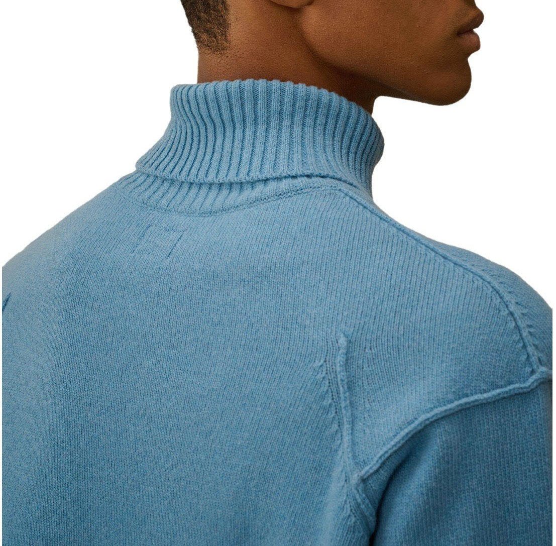 CP Company C.P. COMPANY GRS AEGEAN BLUE TURTLENECK SWEATER Lichtblauw