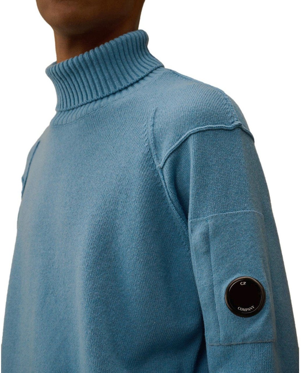 CP Company C.P. COMPANY GRS AEGEAN BLUE TURTLENECK SWEATER Lichtblauw