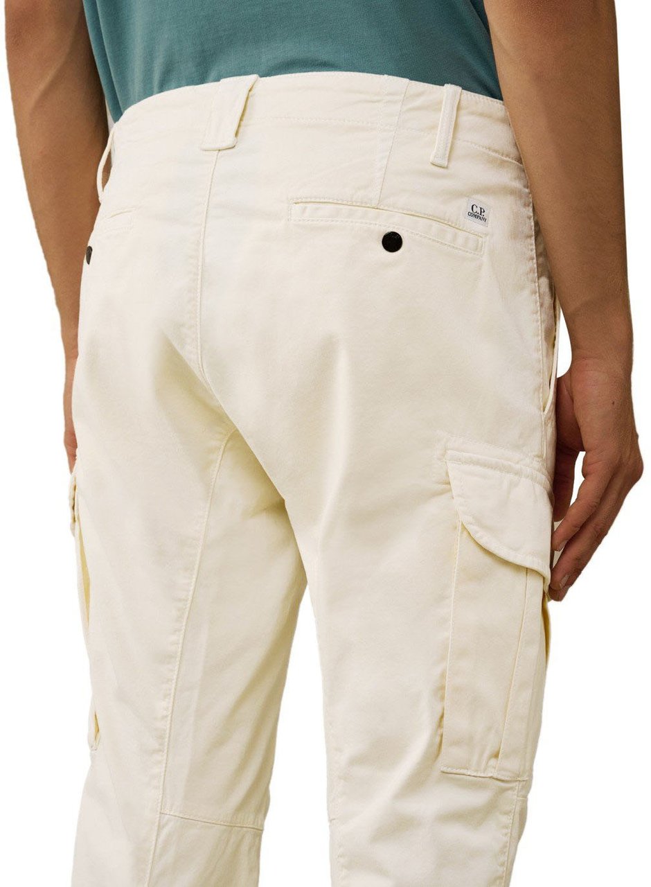 CP Company C.P. COMPANY STRETCH SATEEN PISTACHIO SHELL CARGO PANTS Beige