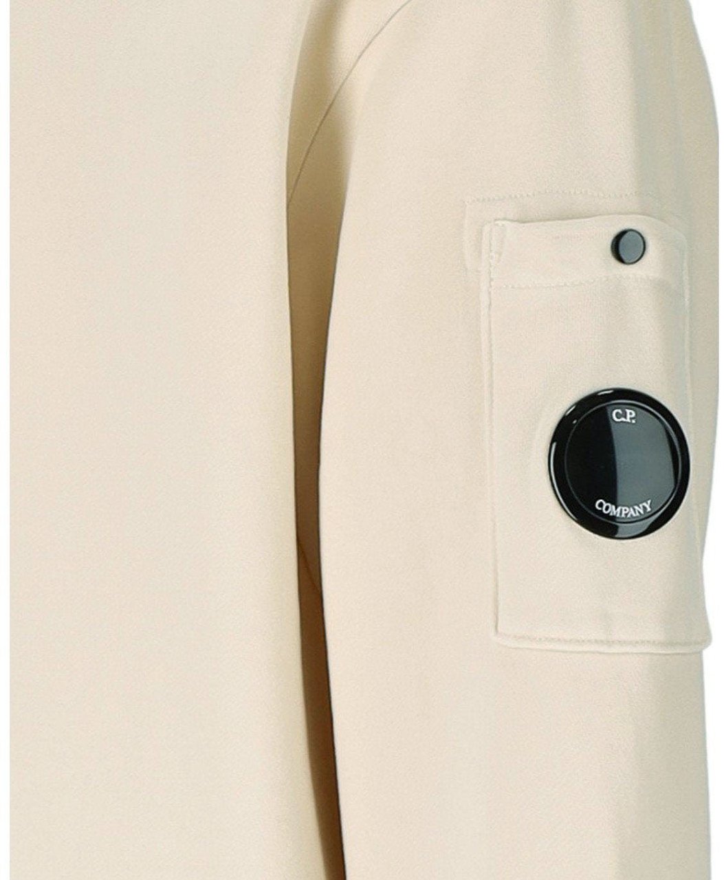 CP Company C.P. COMPANY DIAGONAL FLEECE BOXY CREAM HOODIE Wit