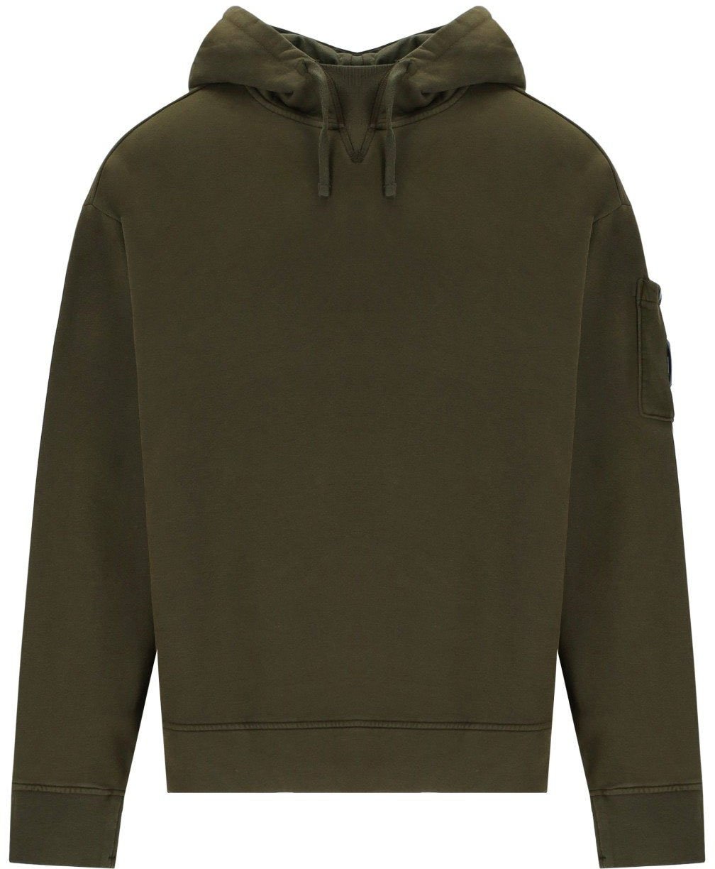 CP Company C.P. COMPANY DIAGONAL FLEECE BOXY IVY HOODIE Groen