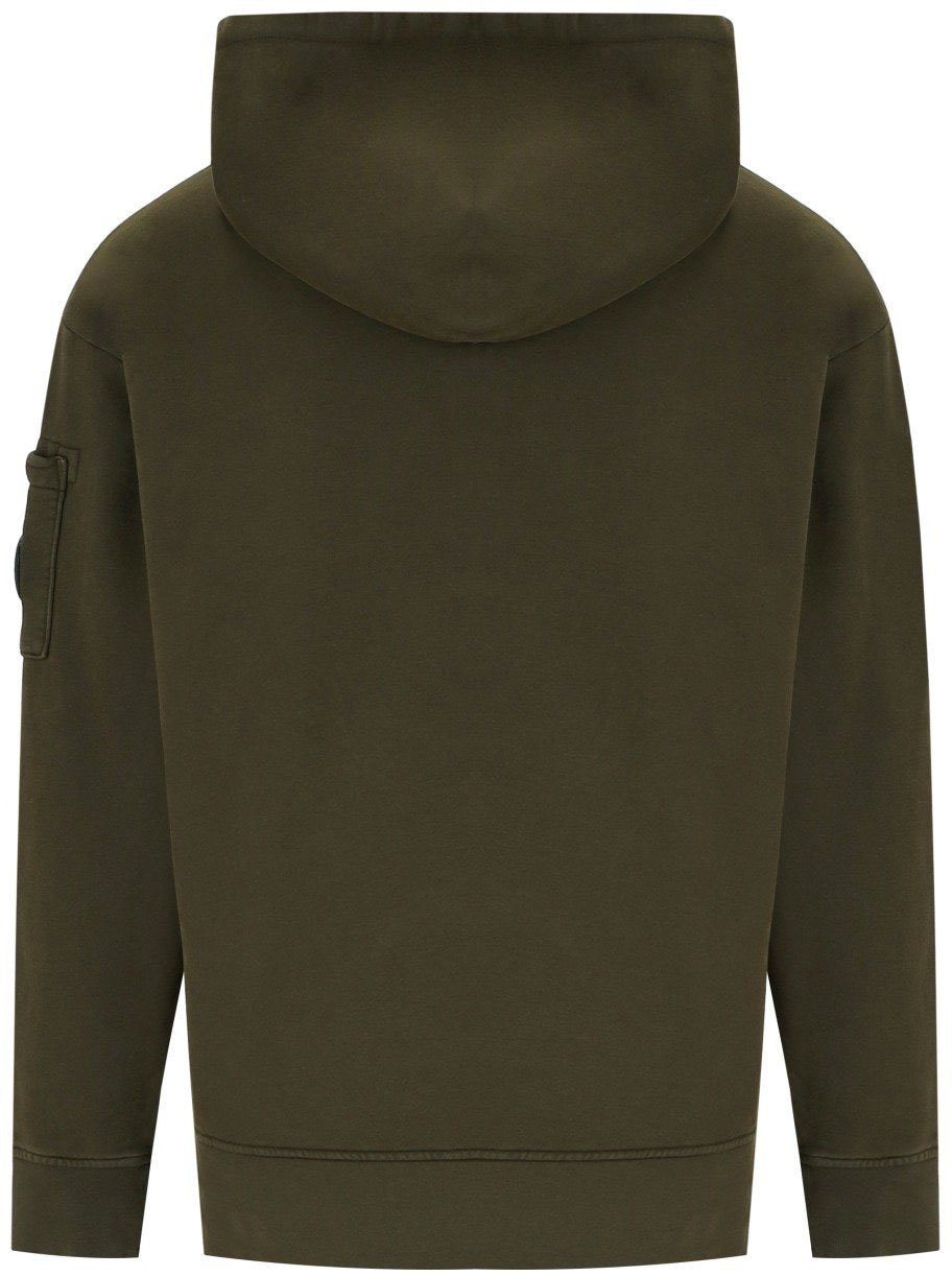 CP Company C.P. COMPANY DIAGONAL FLEECE BOXY IVY HOODIE Groen