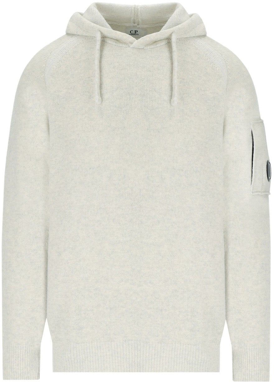 CP Company C.P. COMPANY WHITE MELANGE HOODED SWEATER Grijs