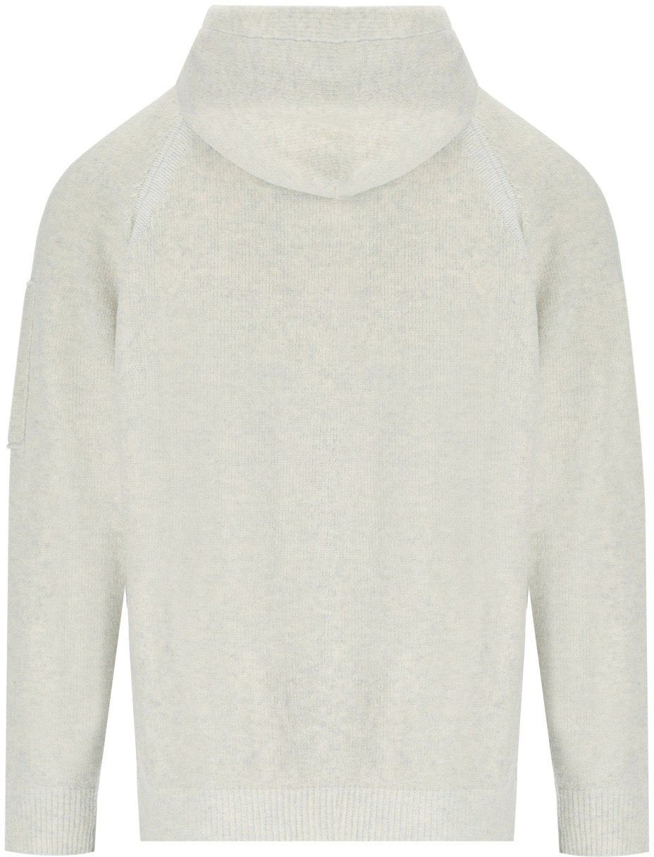 CP Company C.P. COMPANY WHITE MELANGE HOODED SWEATER Grijs