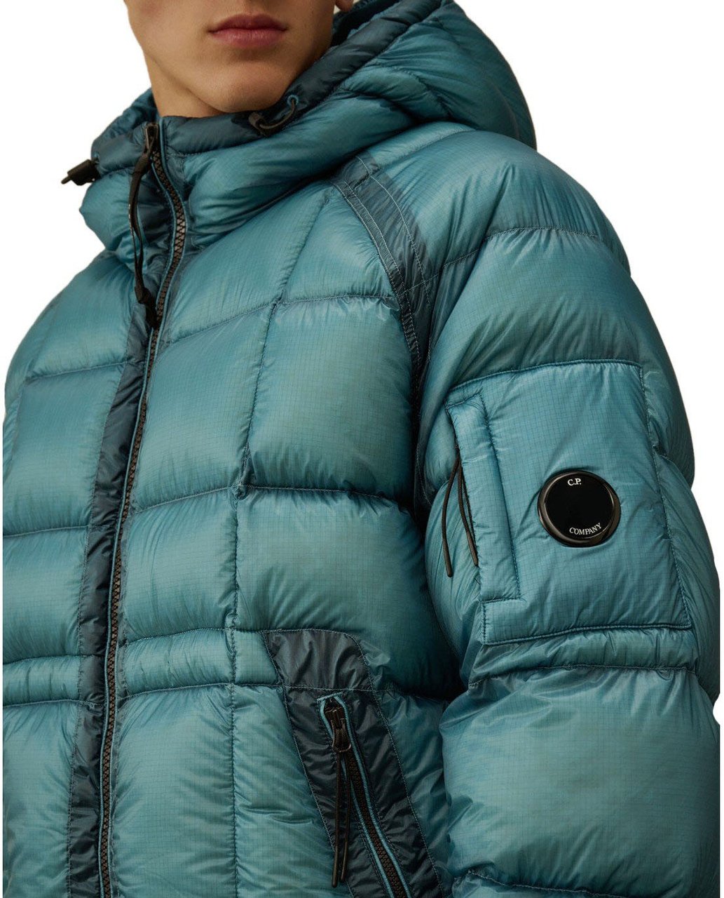 CP Company C.P. COMPANY D.D.-SHELL AEGEAN HOODED DOWN JACKET Blauw