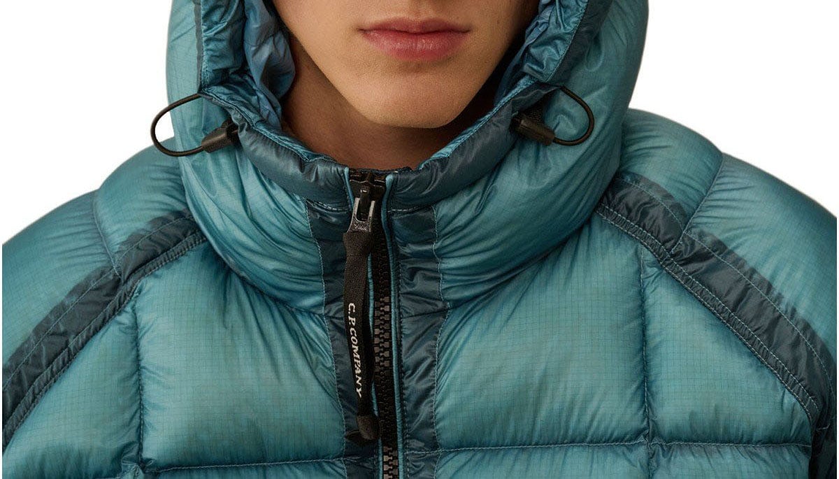 CP Company C.P. COMPANY D.D.-SHELL AEGEAN HOODED DOWN JACKET Blauw