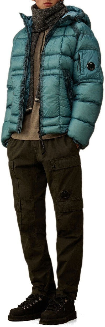 CP Company C.P. COMPANY D.D.-SHELL AEGEAN HOODED DOWN JACKET Blauw