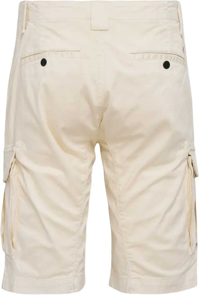 CP Company Stretch satijnen cargo shorts Wit