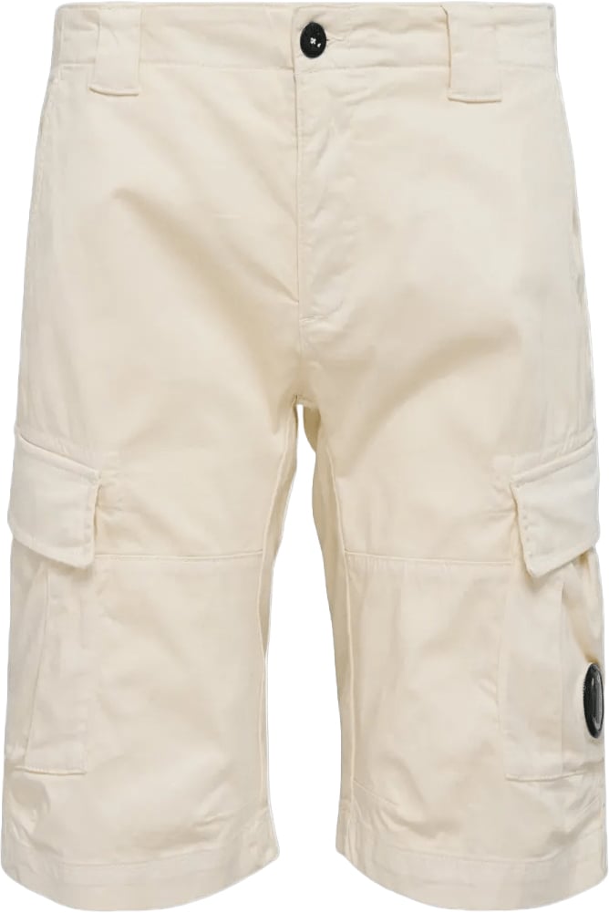 CP Company Stretch satijnen cargo shorts Wit