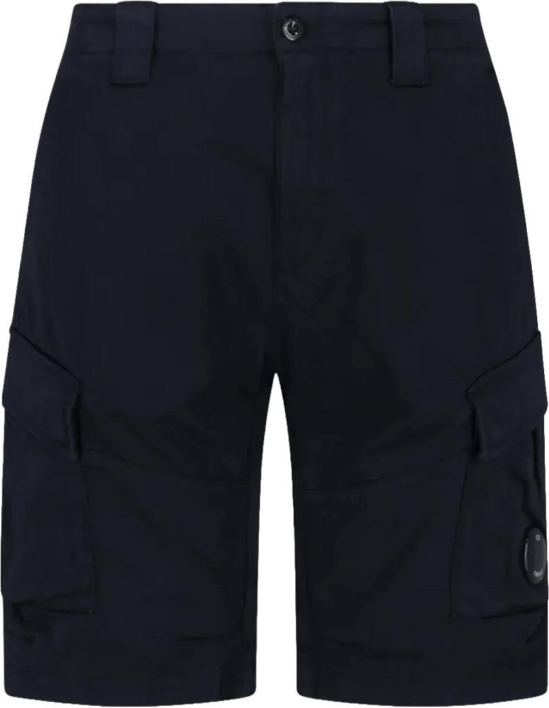 CP Company Stretch satijnen cargo shorts met lens, marineblauw Navy