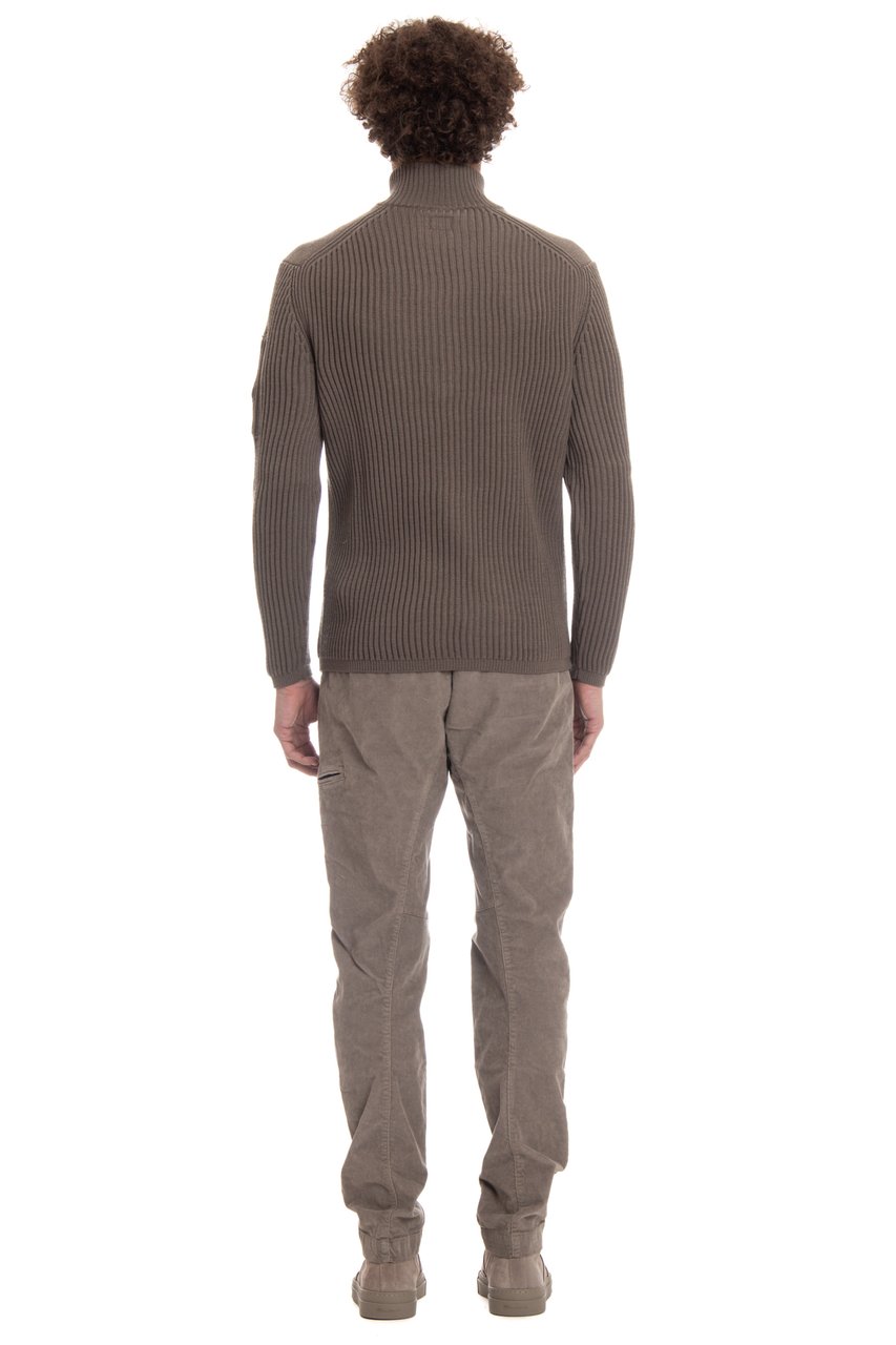 CP Company Half-Zip Wool Costa Inglese Sweater Grijs