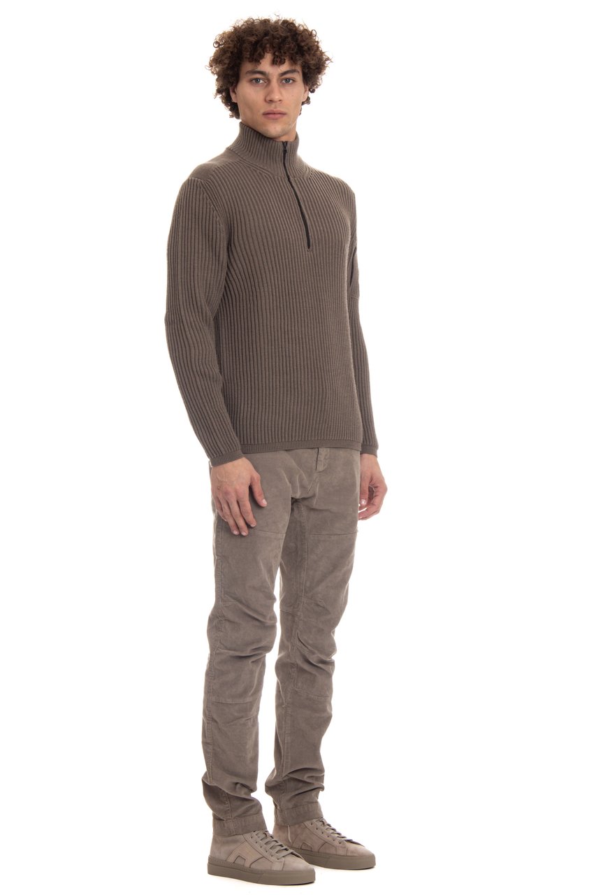 CP Company Half-Zip Wool Costa Inglese Sweater Grijs