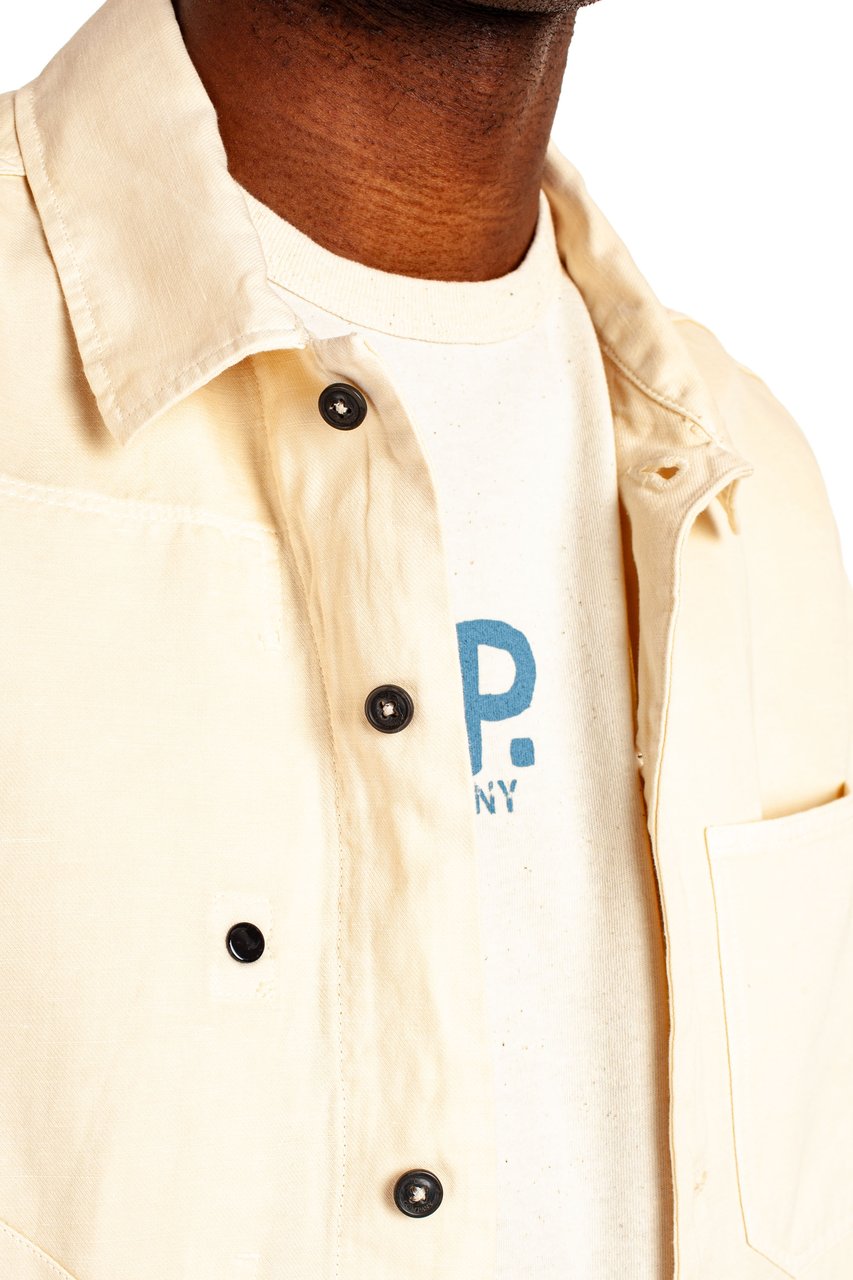 CP Company Casual Cotton-Linen Overshirt with Button Closure Neutraal
