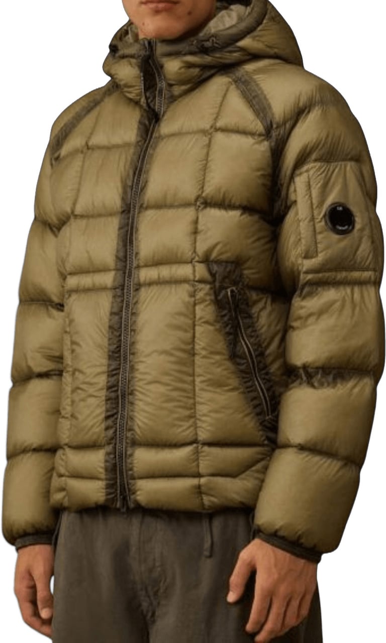 CP Company D.D. SHELL HOODED DOWN JACKET Donkergroen