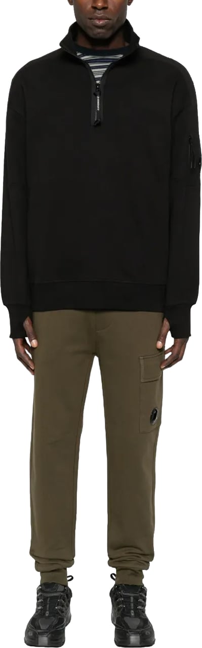 CP Company DIAGONAL RAISED FLEECE LENS SWEATPANTS Donkergroen