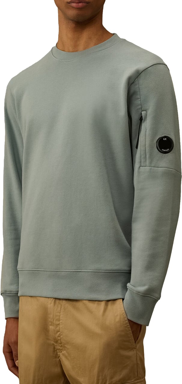 CP Company DIAGONAL RAISED FLEECE LENS SWEATER Lime