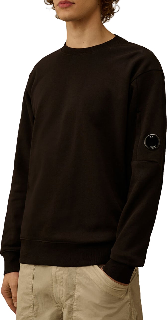 CP Company DIAGONAL RAISED FLEECE LENS SWEATER Bruin