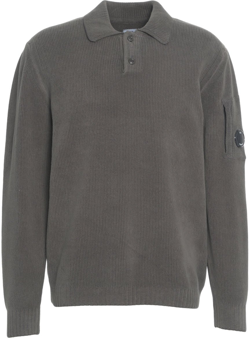 CP Company Long-sleeve knit polo Beige