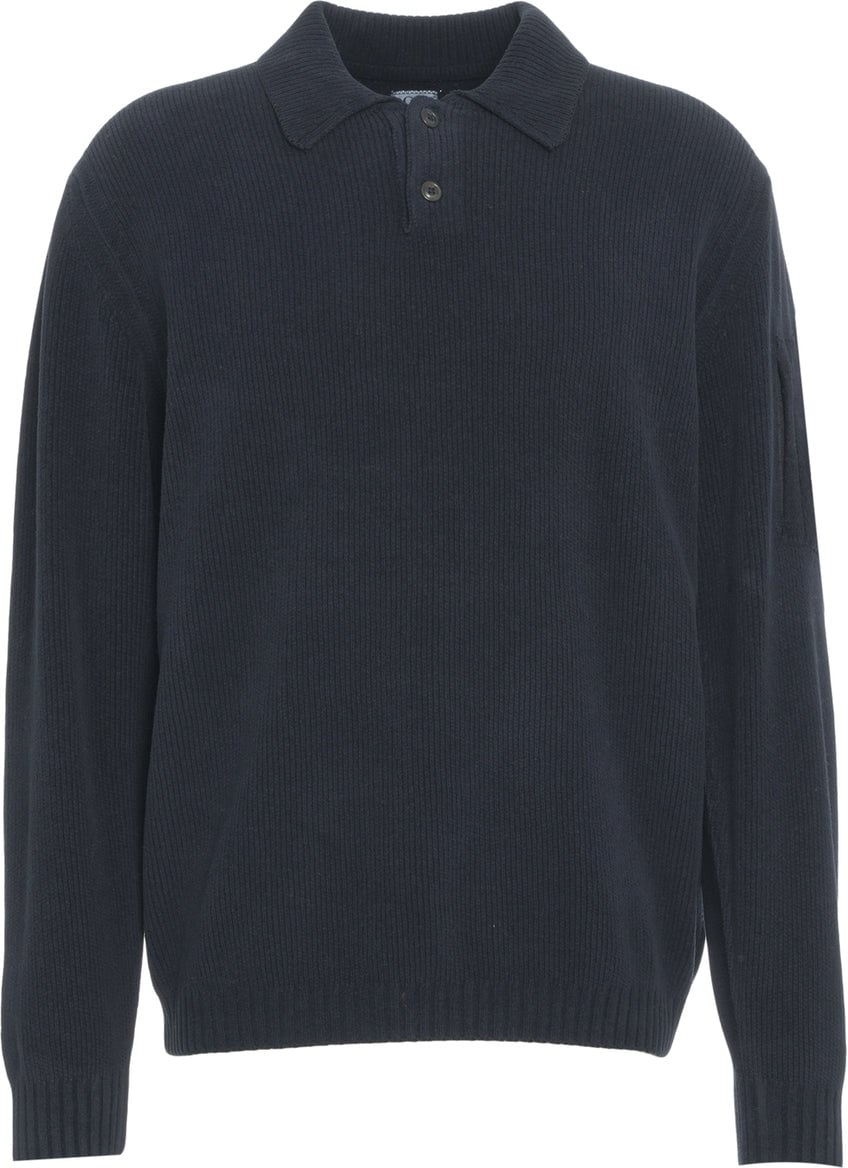 CP Company Long-sleeve knit polo Blauw
