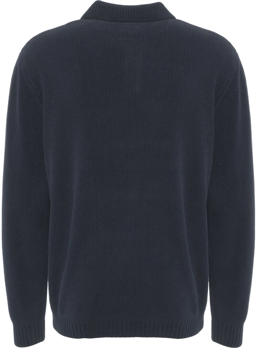 CP Company Long-sleeve knit polo Blauw