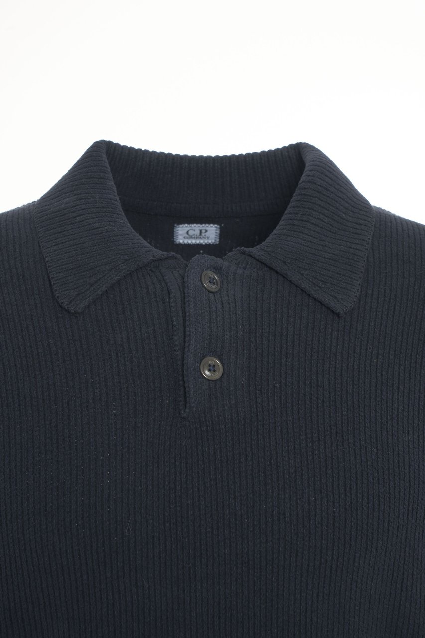 CP Company Long-sleeve knit polo Blauw