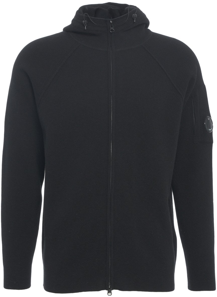 CP Company Giacca in maglia con cappuccio Zwart