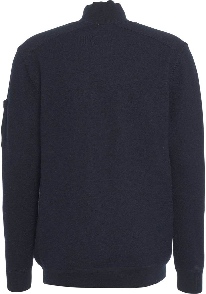 CP Company Knit sweater with logo patch Blauw