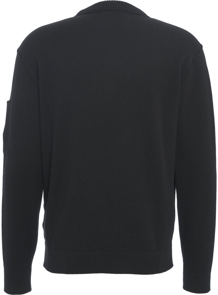 CP Company Sweater with logodetail Zwart