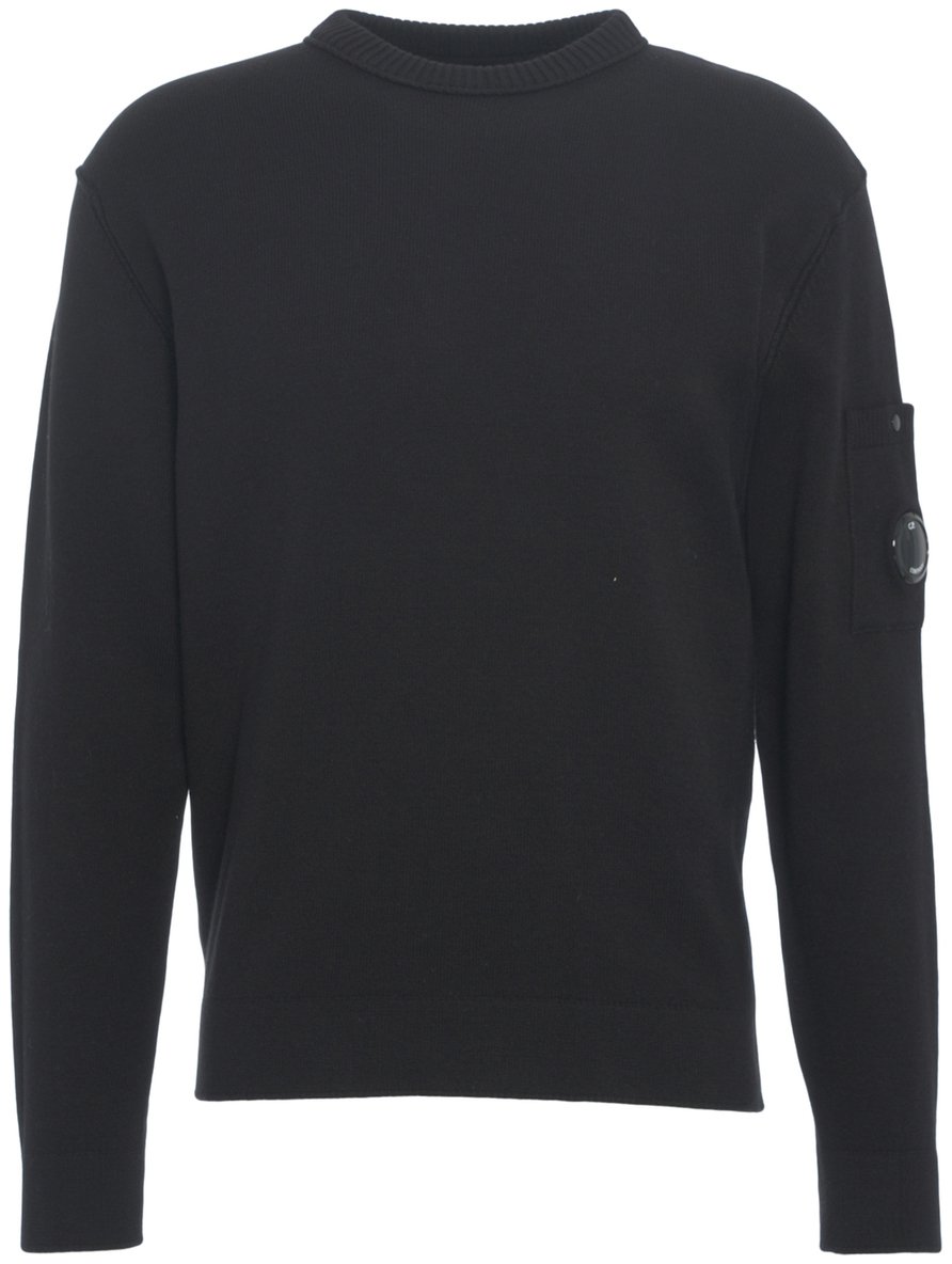 CP Company Maglione con dettaglio logo Zwart