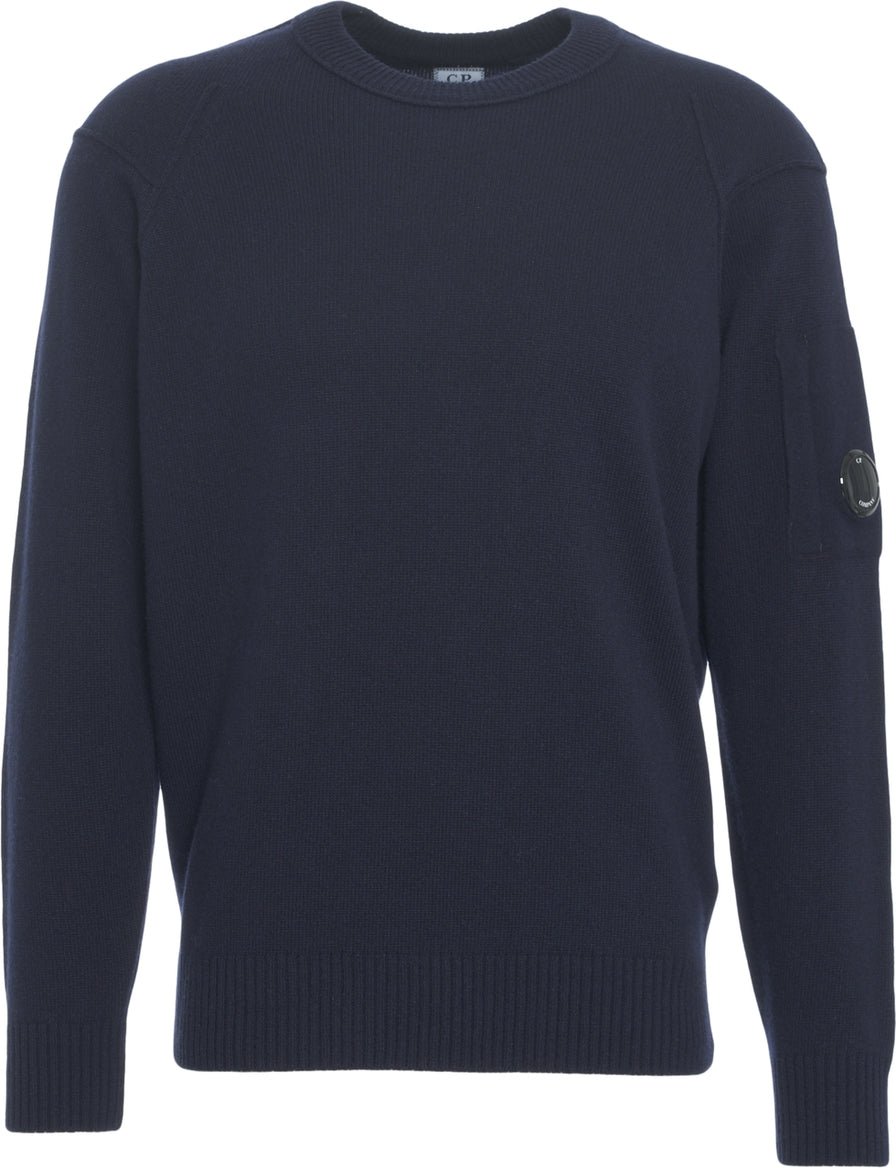 CP Company Sweater with logo detail Blauw