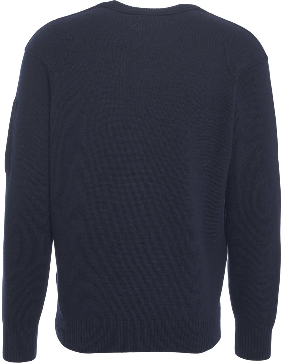 CP Company Sweater with logo detail Blauw