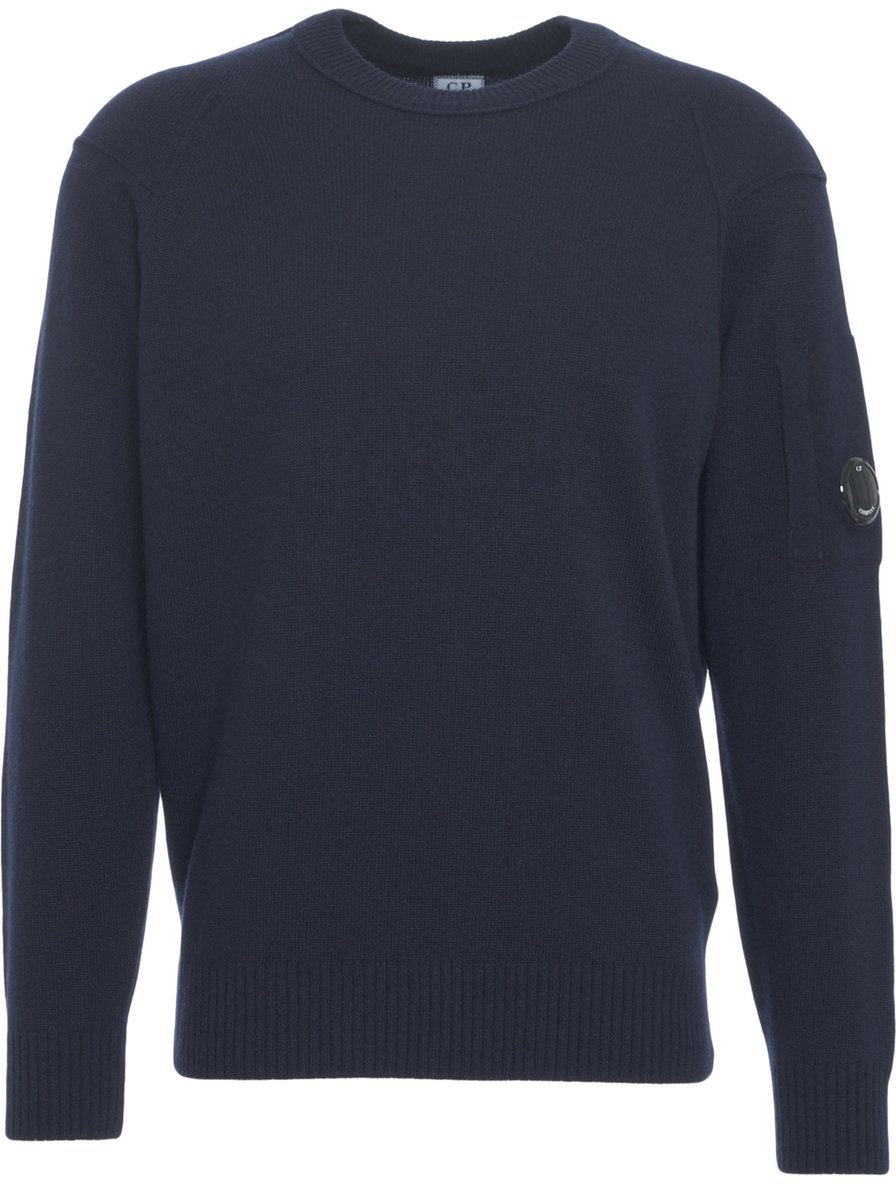 CP Company Maglione con dettaglio logo Blauw