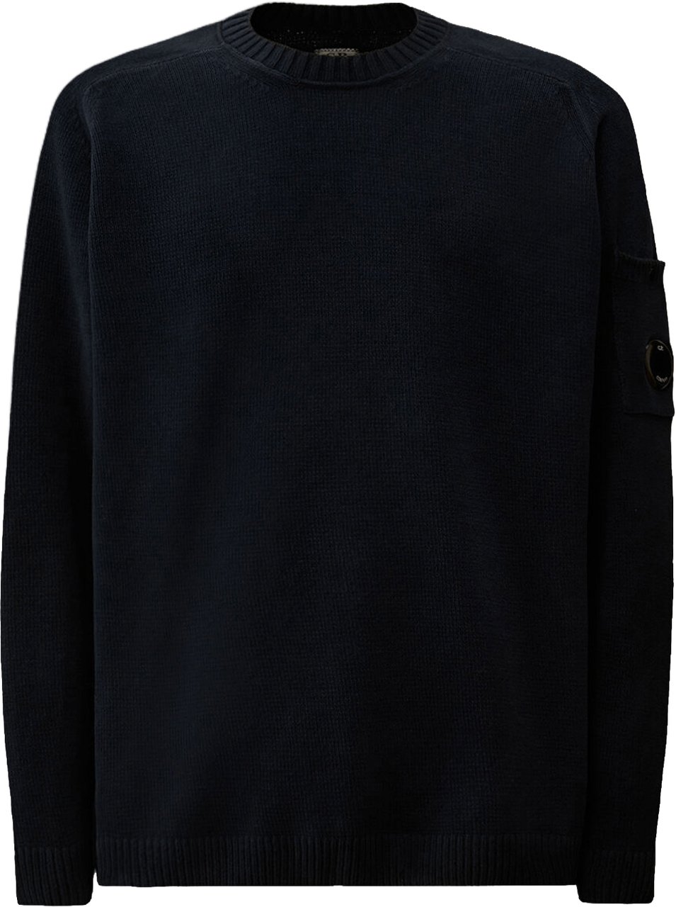 CP Company Trui met ronde hals en katoenen chenille lens, marineblauw. Navy