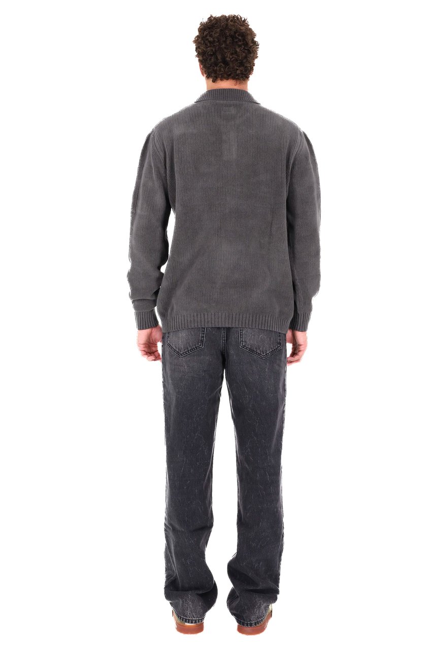CP Company Velour Cotton Polo-Sweatshirt Grijs