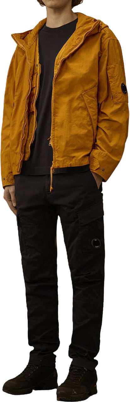 CP Company TWILL JAS MET CAPUCHON EN LENZEN, ORANJE Oranje