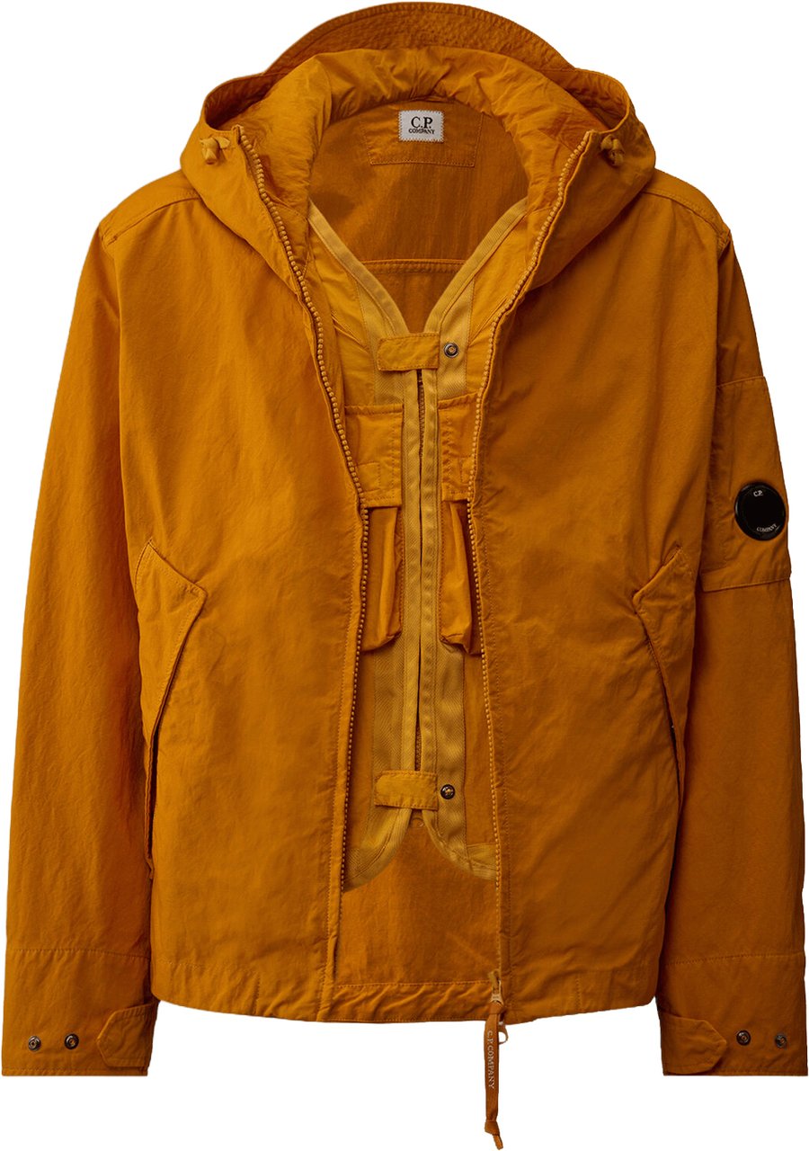 CP Company TWILL JAS MET CAPUCHON EN LENZEN, ORANJE Oranje