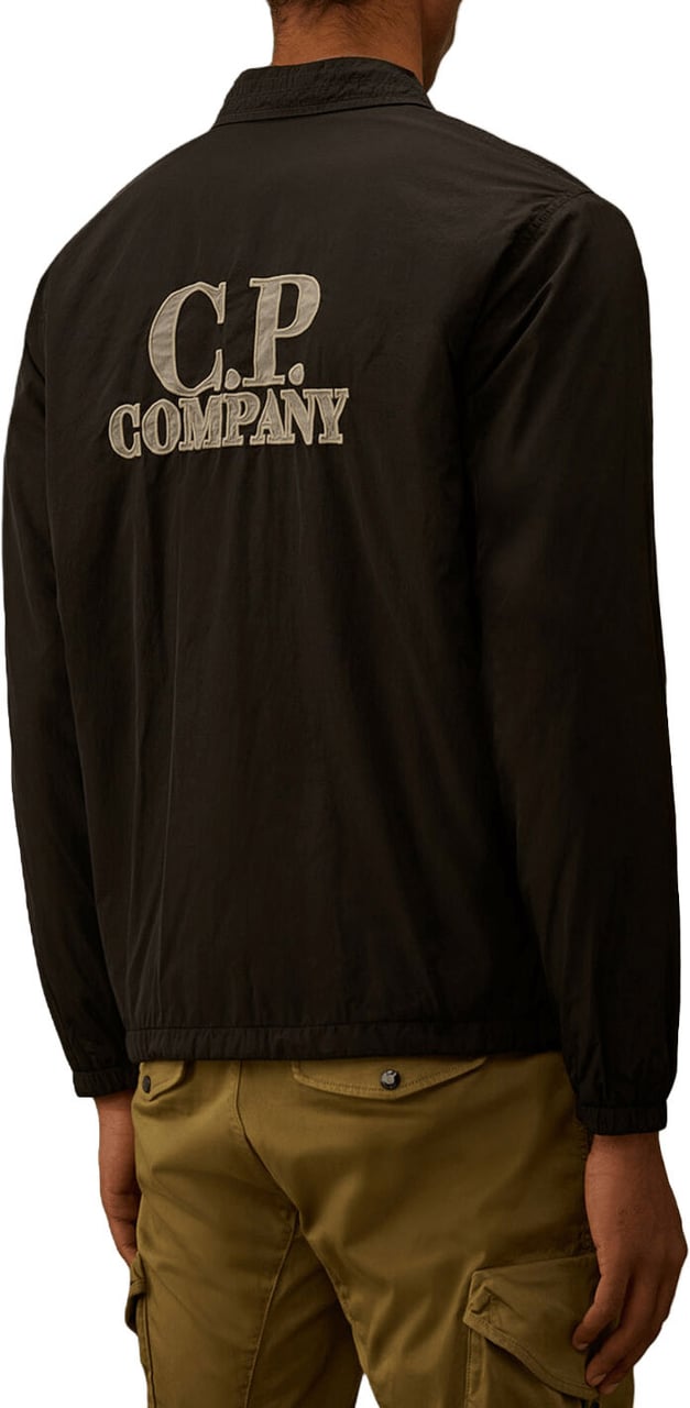 CP Company CHROME-R OVERSHIRT MET RITS EN LENZEN, ZWART Zwart