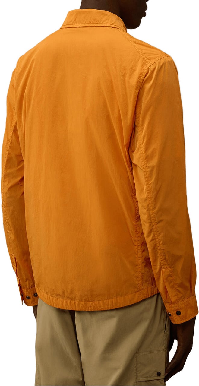 CP Company CHROME-R OVERSHIRT MET RITS EN LENZEN, ORANJE Oranje