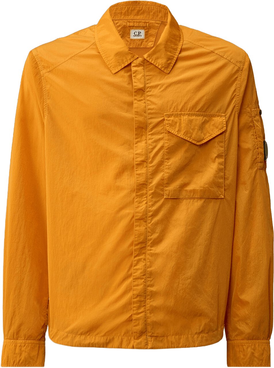 CP Company CHROME-R OVERSHIRT MET RITS EN LENZEN, ORANJE Oranje
