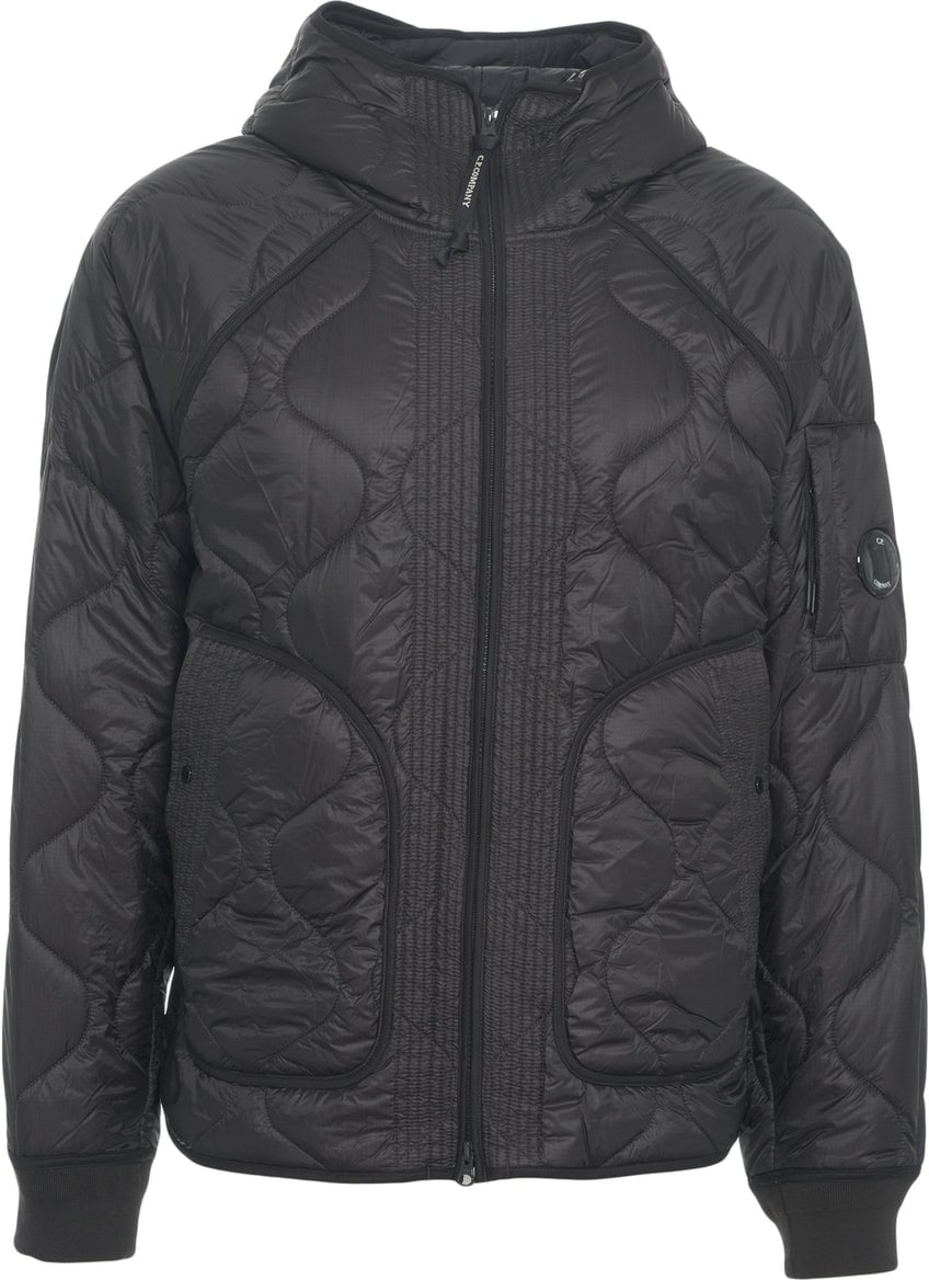 CP Company Hooded quilted jacket Zwart