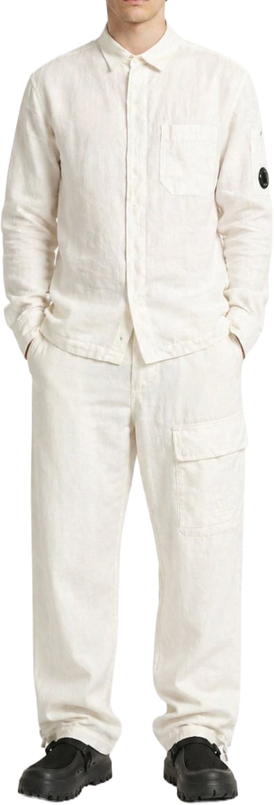 CP Company Linen cargo pants Wit