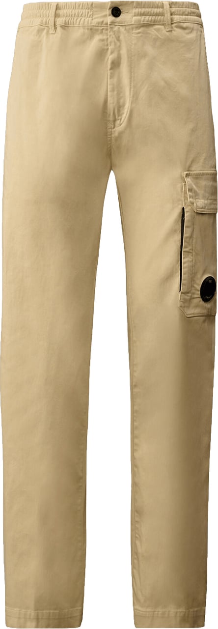 CP Company Stretch satijnen cargobroek met normale pijpen Beige