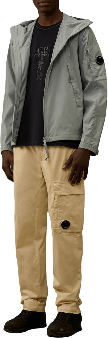 CP Company Stretch satijnen cargobroek met normale pijpen Beige