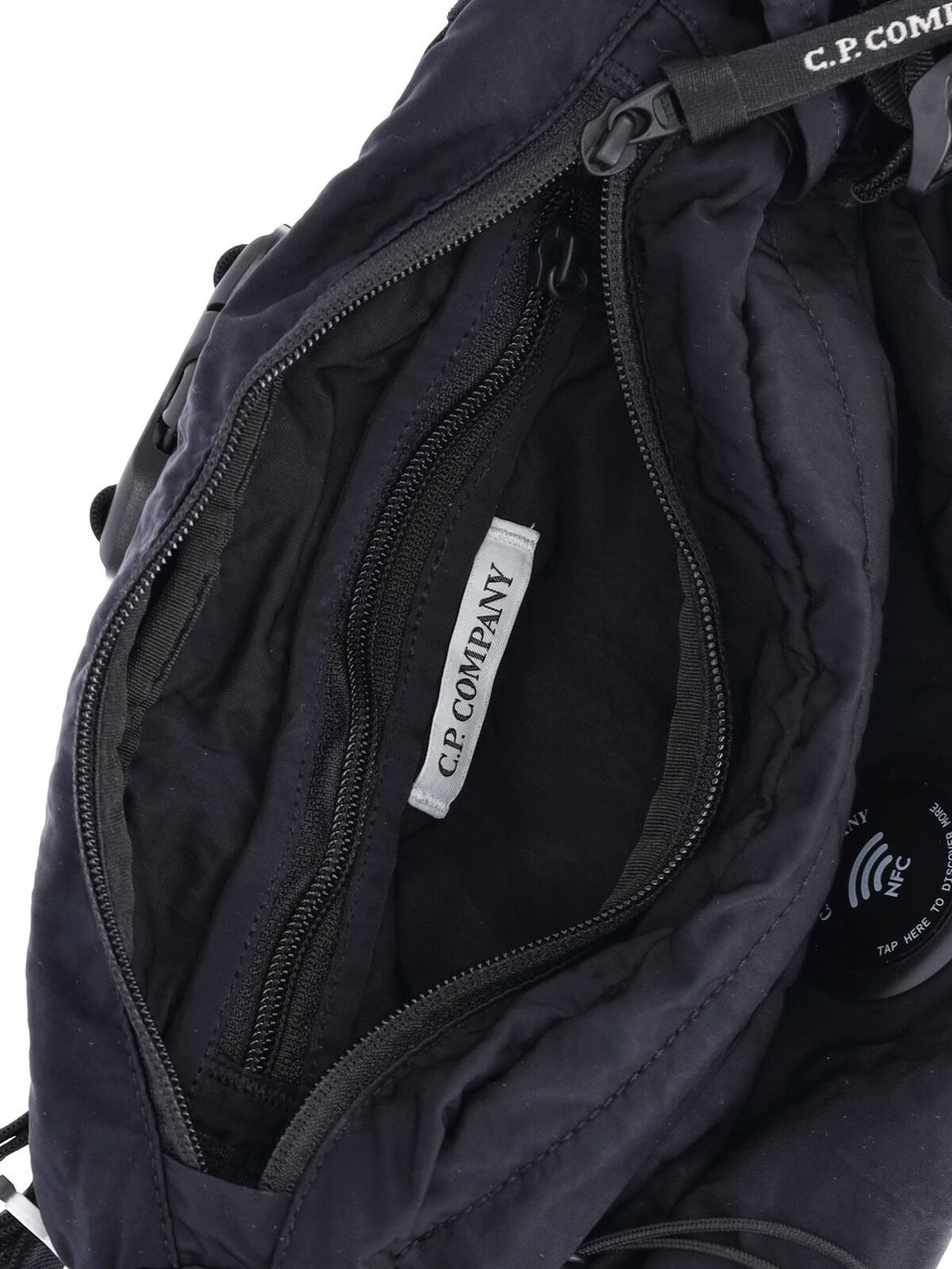 CP Company Blue Nylon B Lens Belt Bag Zwart