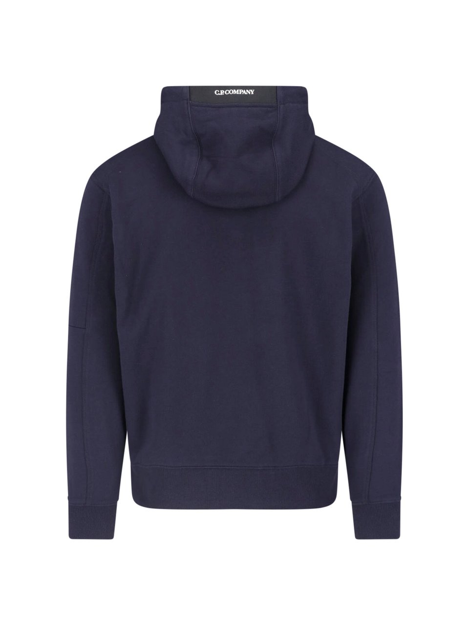 CP Company Blue Cotton Logo Hoodie Blauw