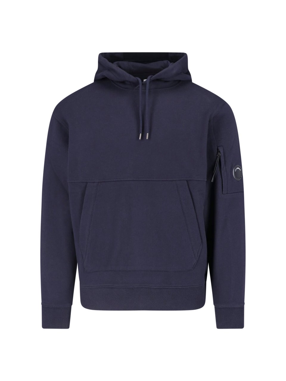 CP Company Blue Cotton Logo Hoodie Blauw