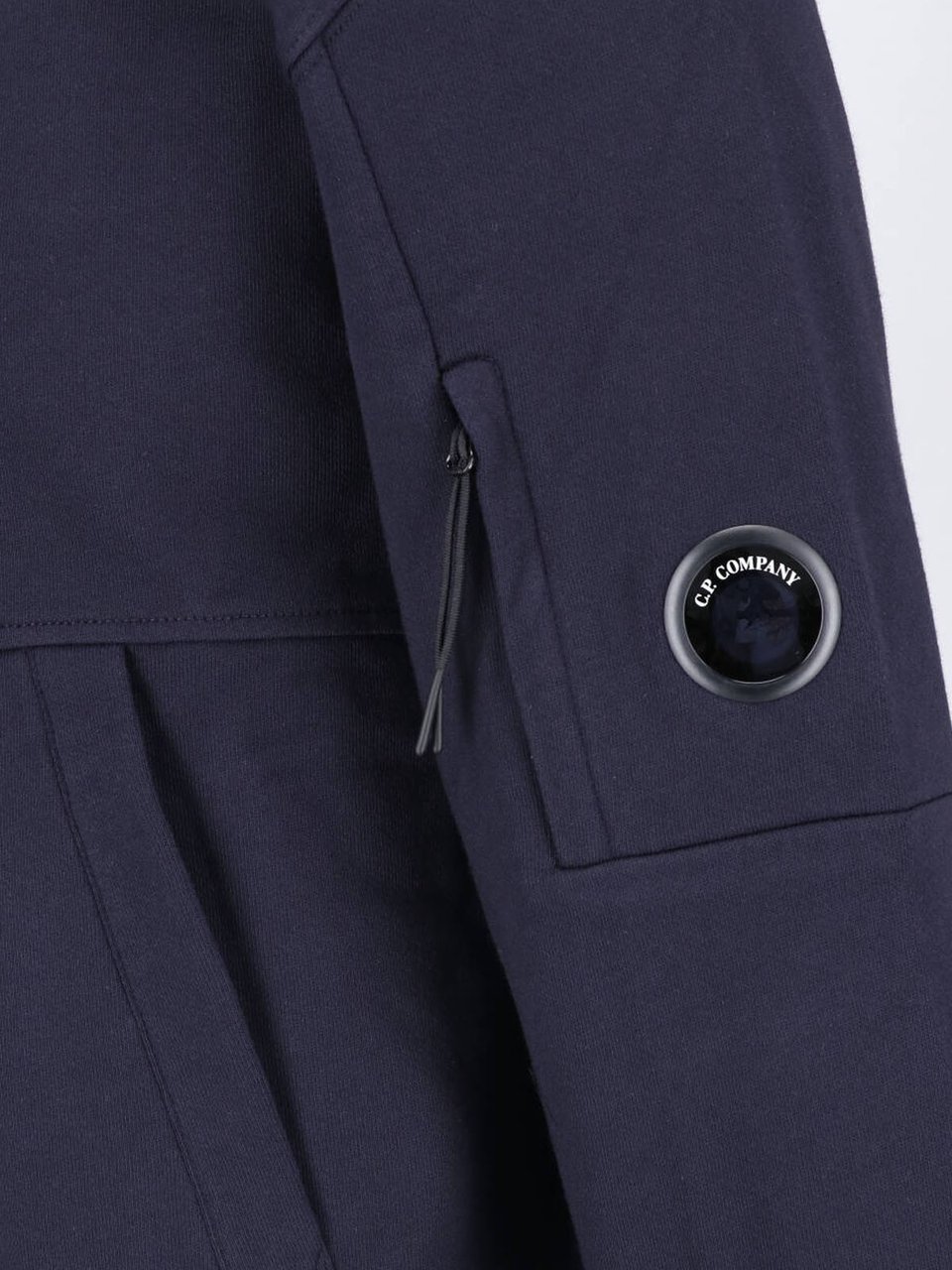CP Company Blue Cotton Logo Hoodie Blauw